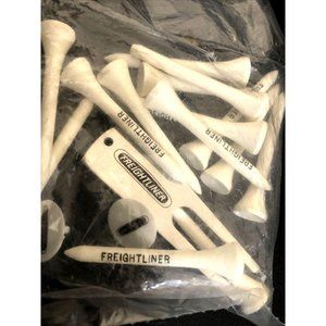 15 golf tees, 1 Divot tool, and 2 ball markers with marking of Freightliner
